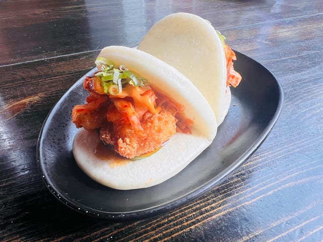 Panko Shrimp w/ Kimchi Bao Bun.