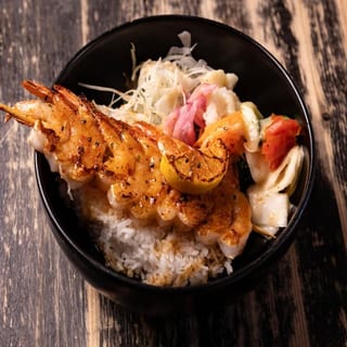 Yaki Shrimp Skewer Rice Bowl
